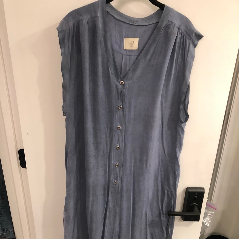 Sleeveless button up dress or top